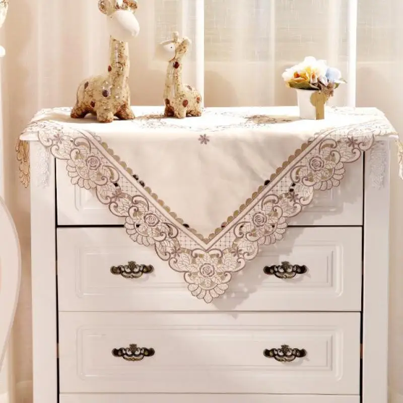 Европейский стиль Современные вышитые цветы настольные покрытия стул подушка