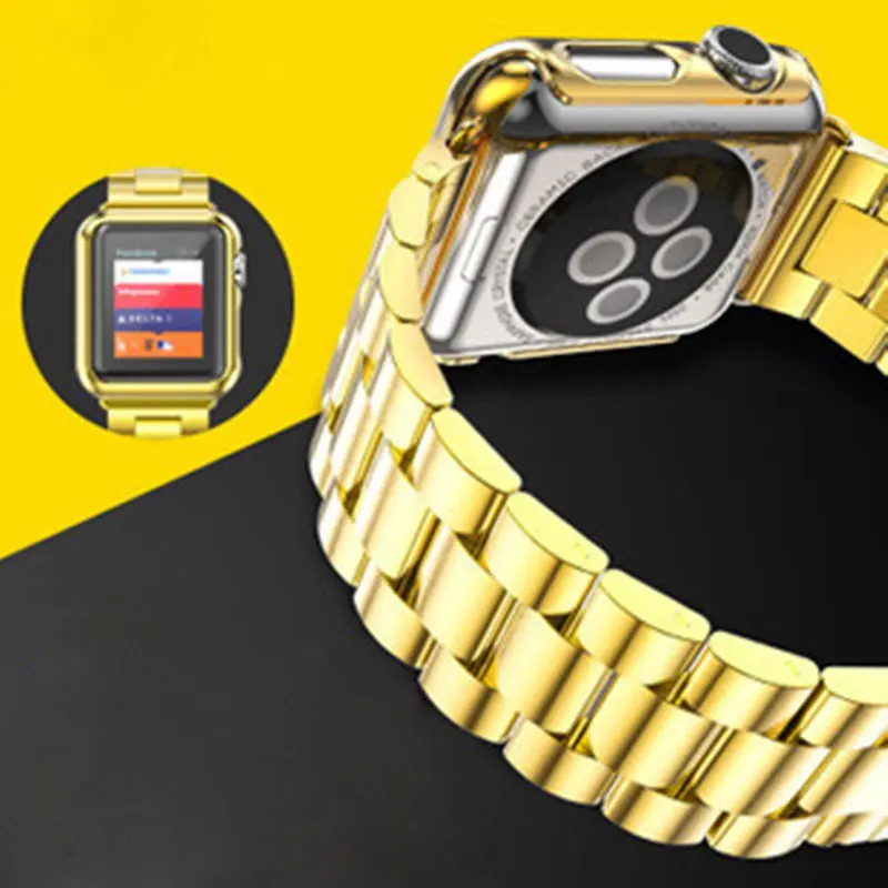 Модные часы Smart Watch металлический ремешок для наручных часов Apple Watch, 42 мм/38 мм, версия 1, серия 2 пряжки Нержавеющая сталь адаптерами браслет