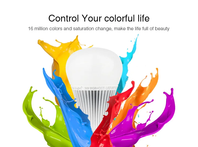 

Milight YB1 9W RGB+CCT Wifi Led Bulb 2.4G Wireless Led Lamp 2700K-6500K Dimmable 2 in 1 Smart Mi-Light Led Light AC100-240V