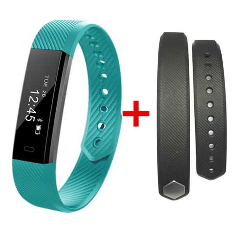 Green add black band ID115 умный Браслет, фитнес-трекер для сна, будильник, шагомер, браслет для IOS, Android, pk, Fitbits, Smartband - Цвет: Green add black band