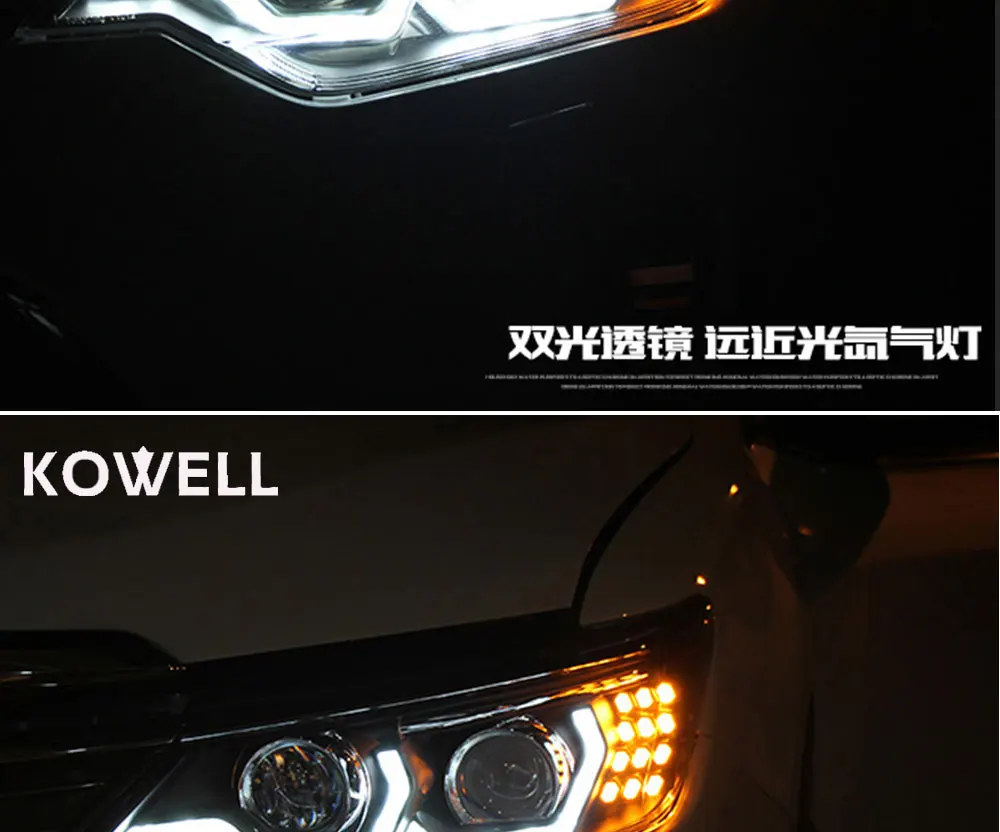 KOWELL автомобильный Стайлинг для Toyota Camry- фары светодиодный фары с двойным U биксеноновым объективом HID автомобильные аксессуары