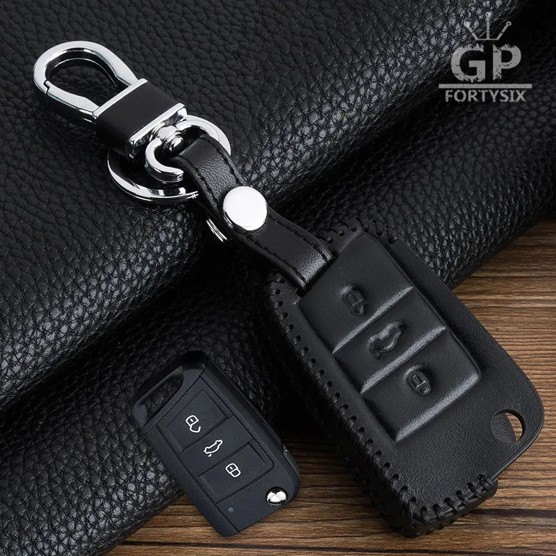Автомобильный кожаный чехол для ключей Volkswagen Golf 7 MK7 Tiguan Touran 2017 Skoda Octavia A7 RS Seat Leon Ibiza
