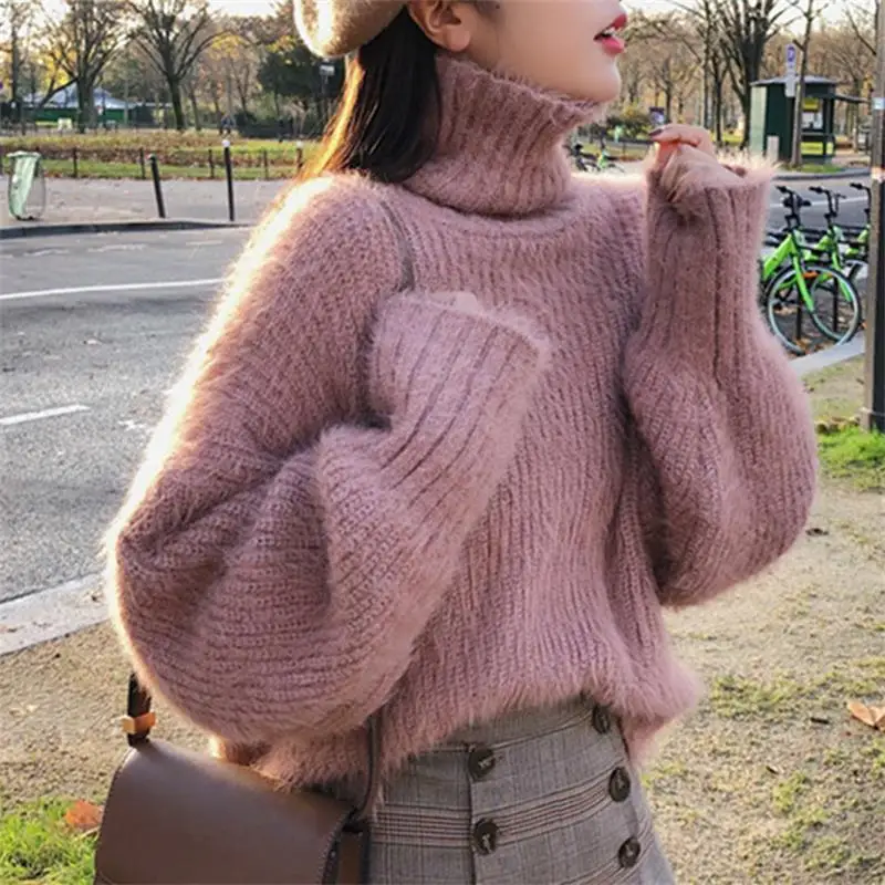 Casual Women's Sweaters Japanese Kawaii Ulzzang Loose Velvet Knit Sweater Female Korean Harajuku Punk Clothing For Women | Женская