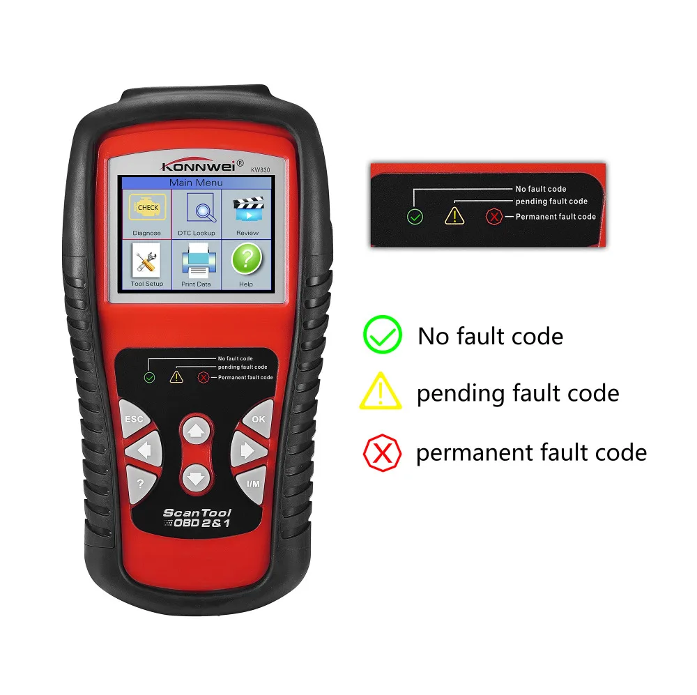 Konnwei KW830 OBD2/EOBD автомобилей диагностики авто сканер автомобильной Код ошибки