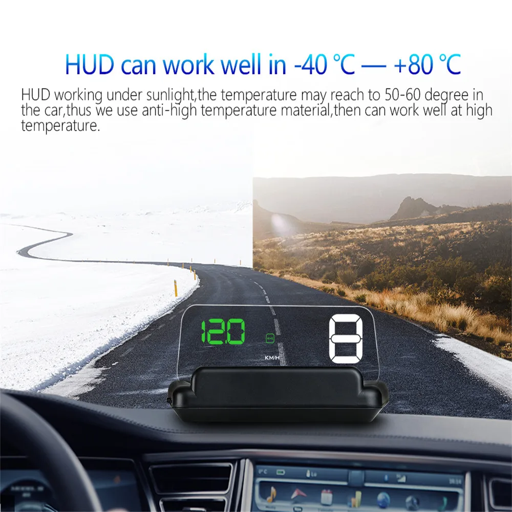 GEYIREN C500 OBD2 HUD автоматический дисплей с зеркалом ELM327 автомобильный скоростной проектор измеритель скорости автомобильный детектор KMH MPH RPM топливо 40