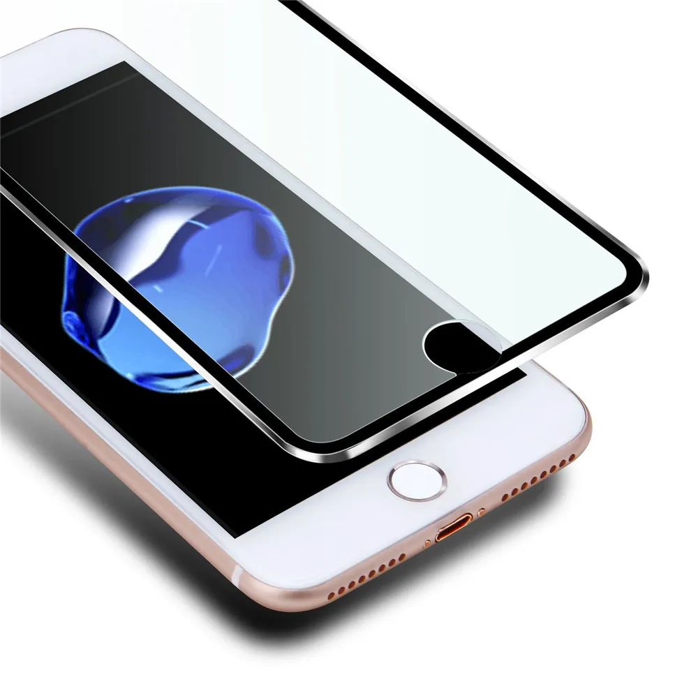 Сплав края 3D закаленное Стекло Full Cover для iPhone 7 8 плюс Экран протектор Дисплей
