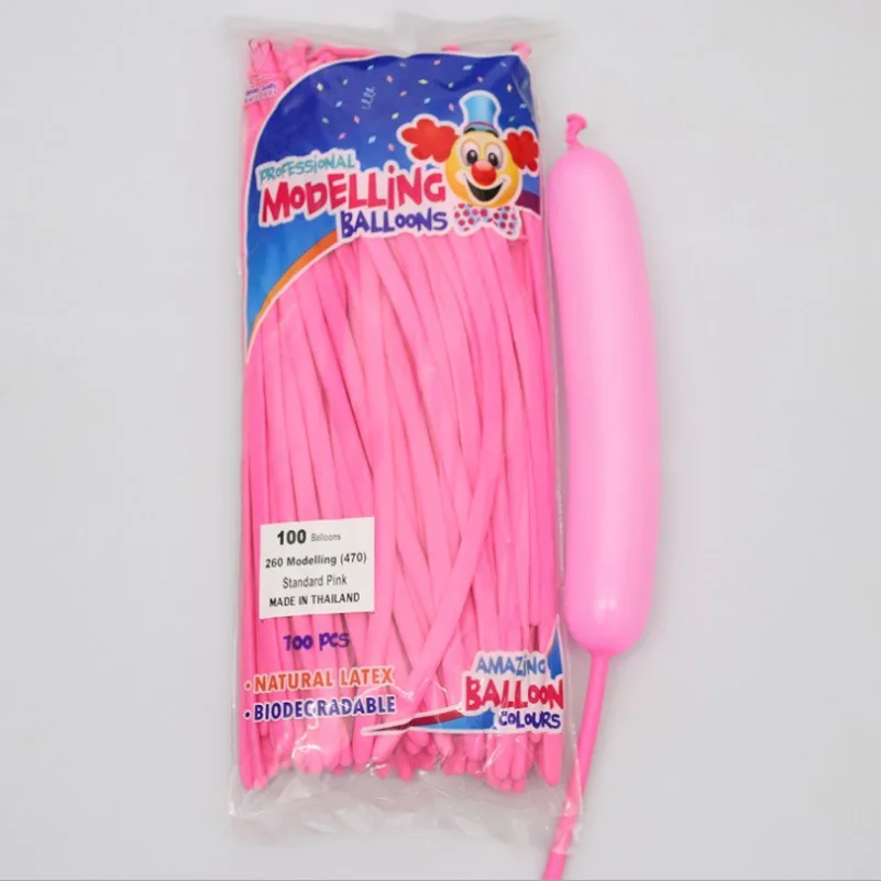 pink 260 полоски, магический шар, тайские стандартные цвета, животный переплетение, моделирование, 100 шт, толстые свадебные украшения, вечерние принадлежности, Длинная форма - Цвет: pink