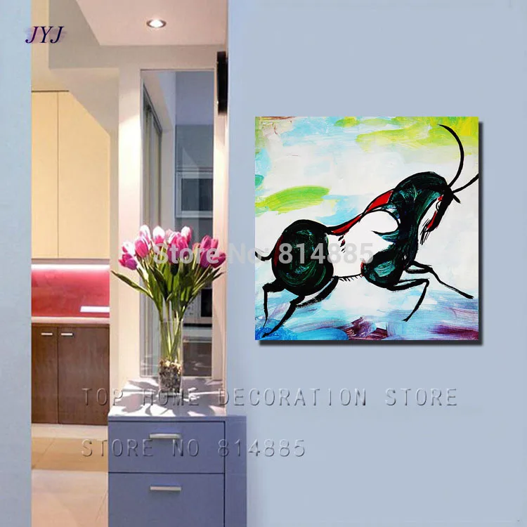 Running Buffalo Wall Painting American Style 100% Handmade Modern Abstract Canvas Oil Art Home Decoration DS001 | Дом и сад