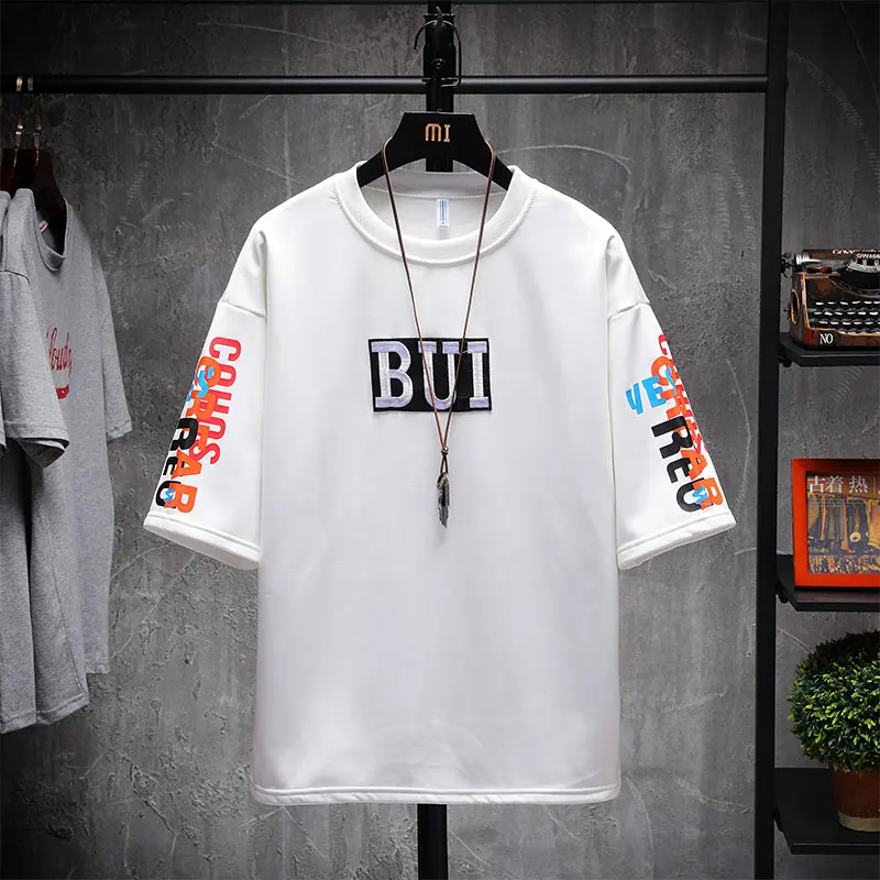 

Summer Hip Hop T Shirt Men Half Sleeve Mens T Shirts Cotton Short Sleeve Casual Streetwear Letter Printing Tee Shirt Homme