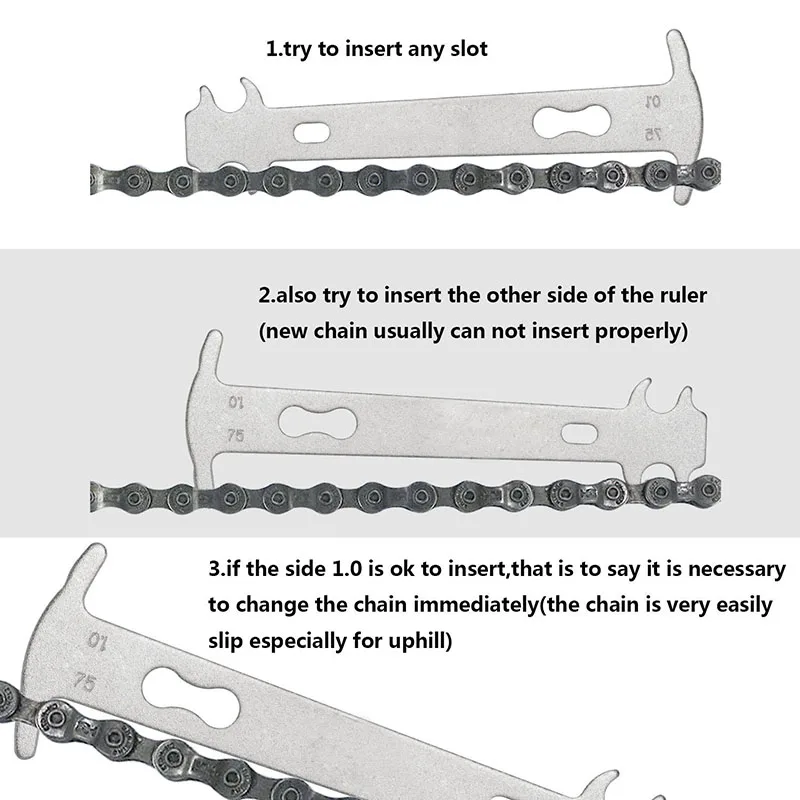 Линейка для измерения цепи велосипеда измеритель износа горного сменный