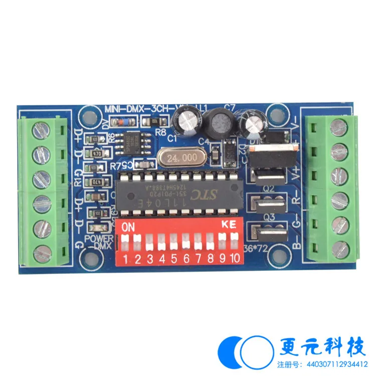3 канала 5A/CH Мини DMX512 плата контроллера DC5V 24V постоянного Напряжение пластины