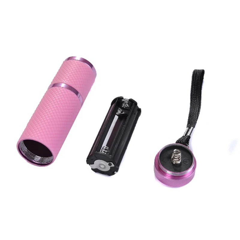 2018 1pc Mini 9 LED uv Gel Curing Lamp without battery Portability Nail Dryer Flashlight Currency Detector Aluminum Alloy|curing lamp|gel curing