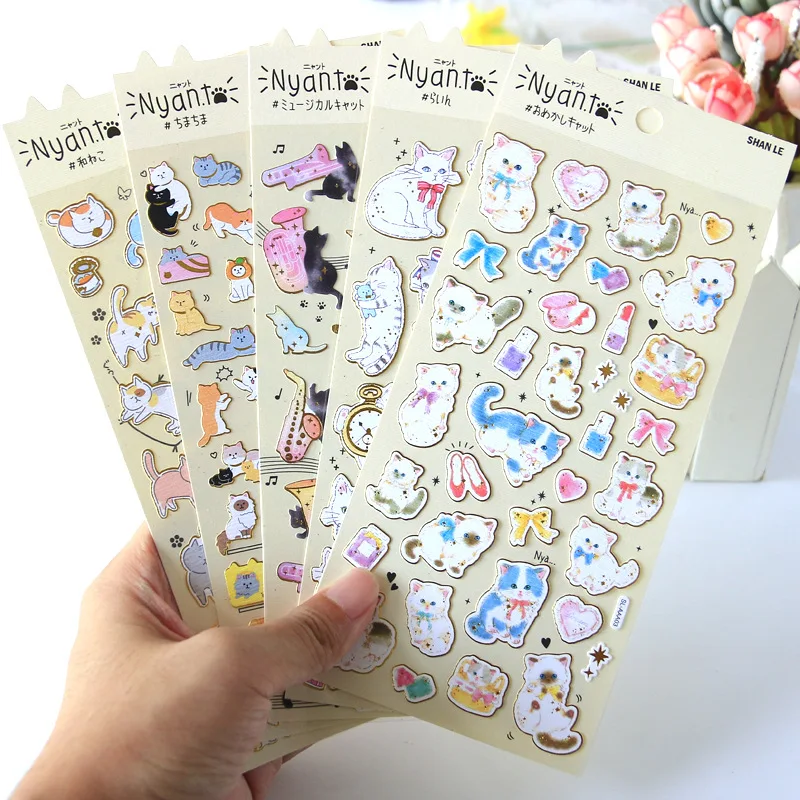 

1pcs Kawaii Stationery Stickers Cute kitten Diary Planner Decorative Mobile Stickers Scrapbooking DIY Craft Stickers