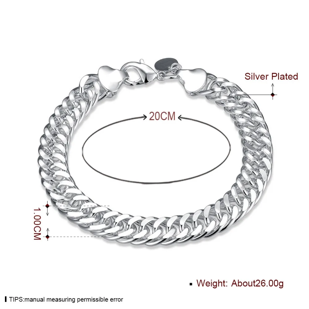 Men 10MM personality silver plated bracelets new listings high -quality fashion jewelry Christmas gifts | Украшения и аксессуары