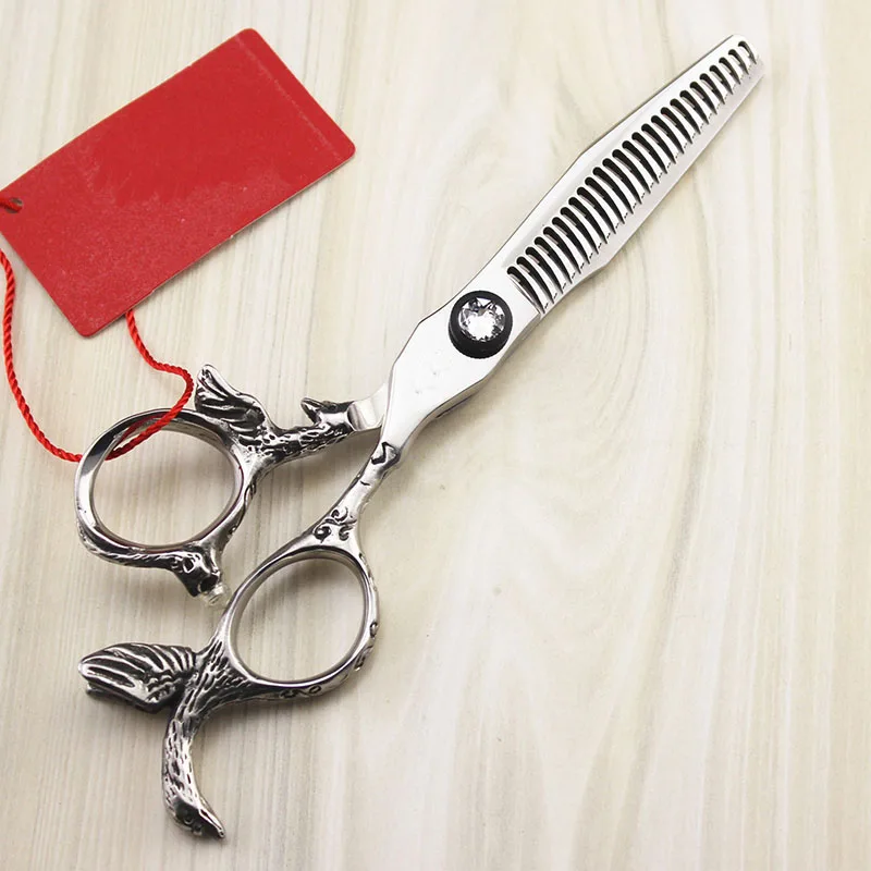 5 дюймов ручка в форме ангела личность прямые истончение ножницы с чехлом