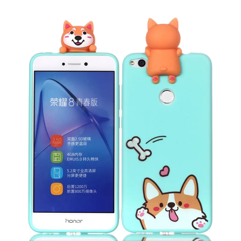 Мягкий силиконовый тпу чехол 3D для Huawei P10 Lite с милой пандой кошкой собакой