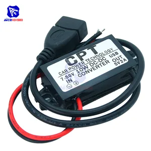 Понижающий модуль преобразователя постоянного тока с 7 -50 в до 5 В, 2 А, 10 Вт, USB Type-A, водонепроницаемый адаптер для автомобиля