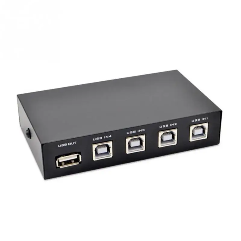 USB 2,0 4 порта распределительный Переключатель Селектор коробка концентратор для ПК компьютер ручной сканер принтер
