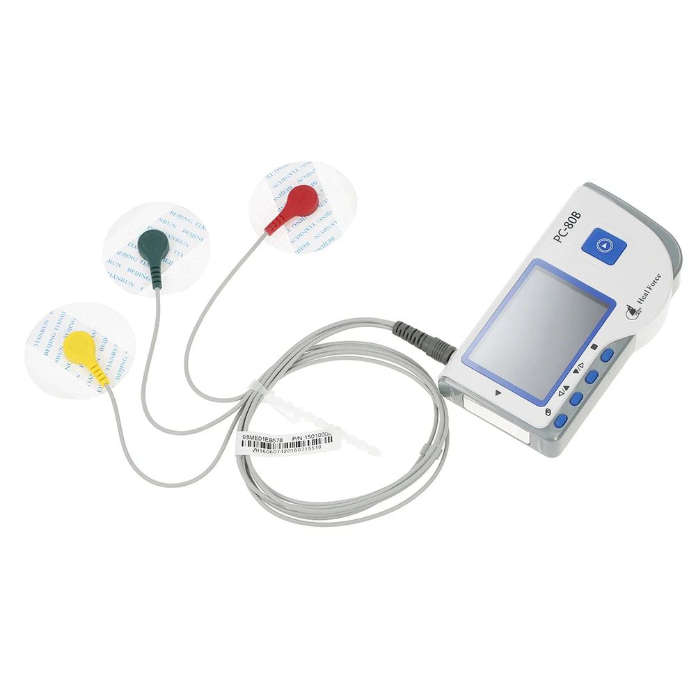 Медицинский портативный ecg устройство для получения ЭКГ машина Монитор артериального давления с usb-кабелем клейкий электрод свинцовые провода FDA CE одобренный