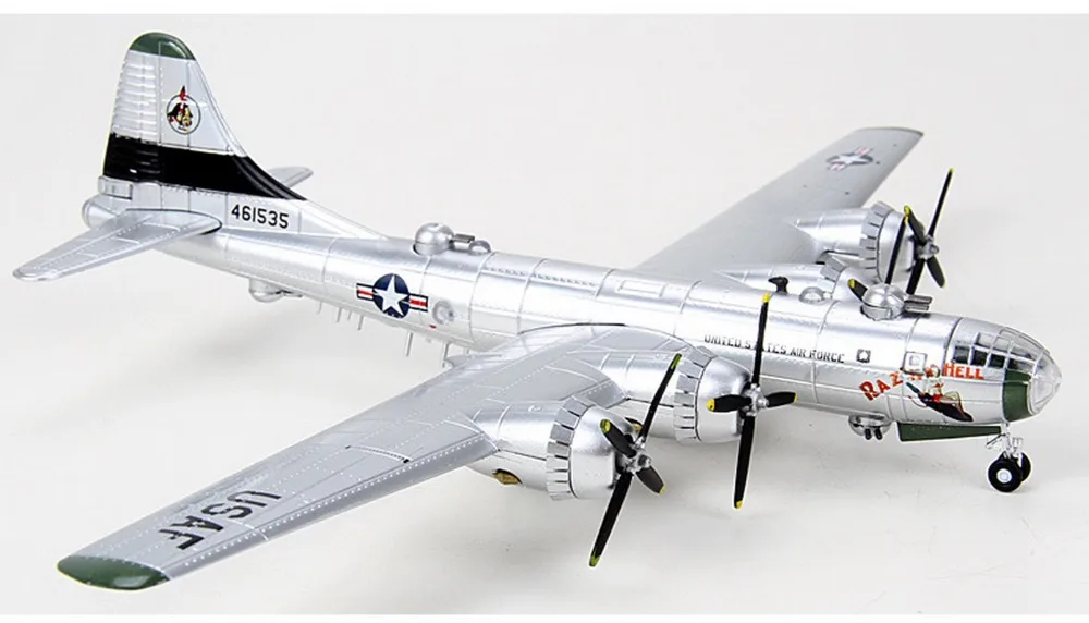 1:144 металл сплава модель игрушки самолет B-29Strategic бомбардировщик номера -