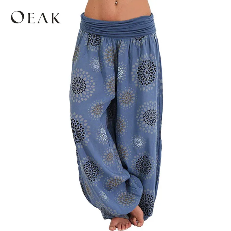 Фото Oeak 2019 High Waist Vintage Print Harem Pants Women Bohemian Long Fashion Elastic Boho Beach Trousers Plus Size Женская одежда Oeak 2019 High Waist Vintage Print Harem Pants Women Bohemian Long Fashion Elastic Boho Beach Trousers Plus Size Женская одежда