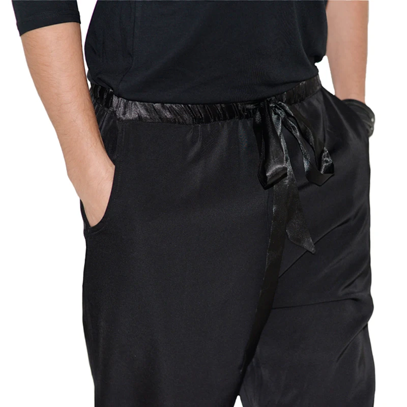 Брюки для латинских танцев N3004 черные белые с кисточками|latin dance pants|mens ballroomlatin |