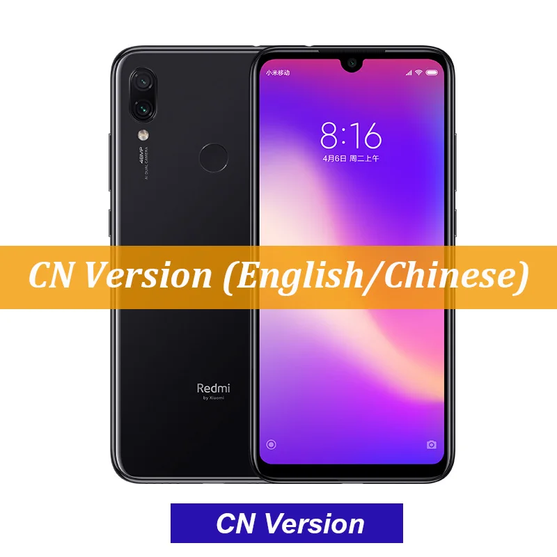 CN Version Black Xiaomi Redmi Note 7 Pro 6 ГБ 128 ГБ 48 МП IMX 586 камера Snapdragon 675 Восьмиядерный экран 6,3 ''FHD мобильный телефон 4000 мАч - Цвет: CN Version Black