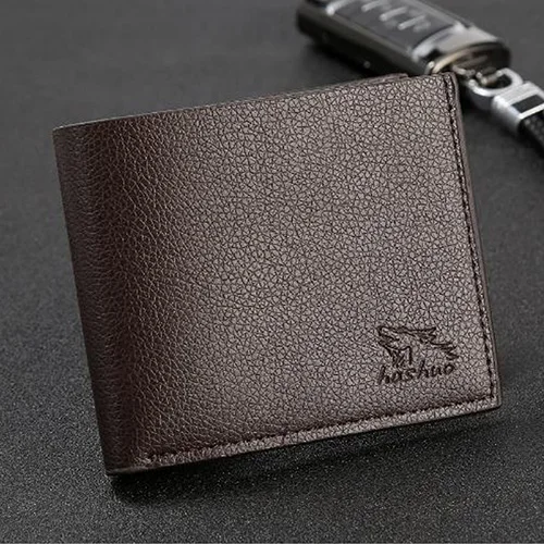 Coffee color Роскошный кожаный бумажник, модный короткий Мужской кошелек на каждый день, однотонный мужской кошелек с отделением для монет, мужской кошелек - Цвет: Coffee color