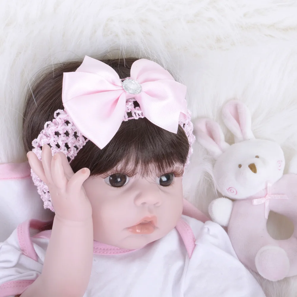 55 см силиконовые куклы Reborn Baby мягкие реалистичные Bebe для девочек живые настоящие