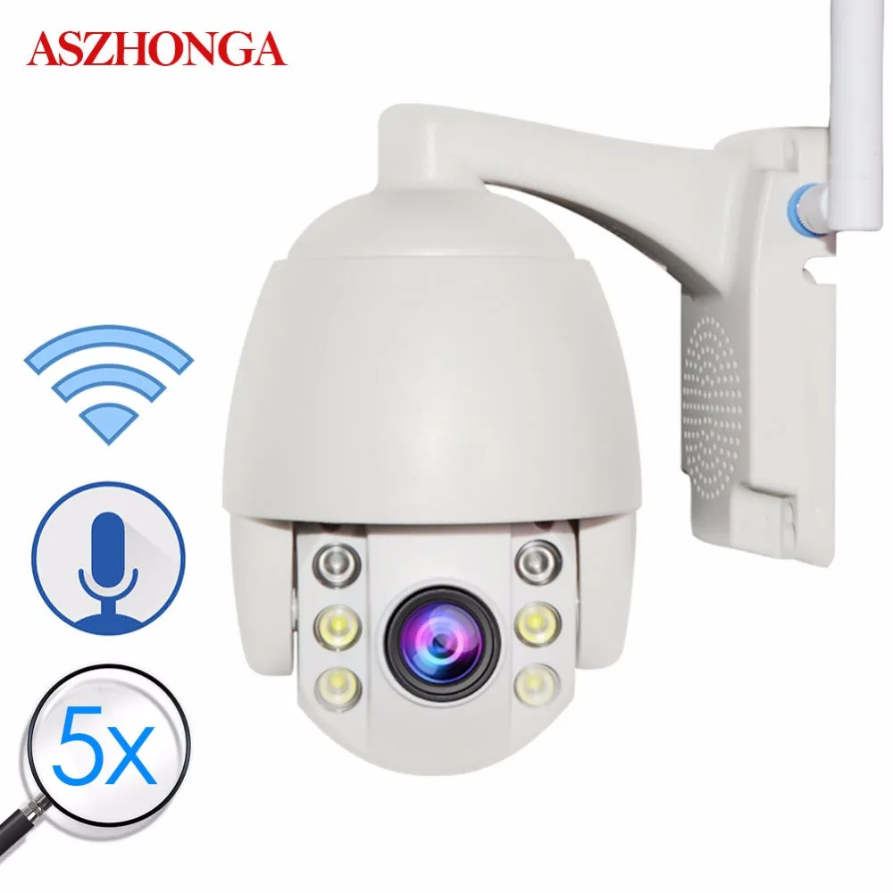 360 градусов Мини PTZ ip-камера безопасности 1080 P HD Беспроводная Wi-Fi камера внешняя водонепроницаемая 5X зум P2P ONVIF скорость купольная камера видеонаблюдения