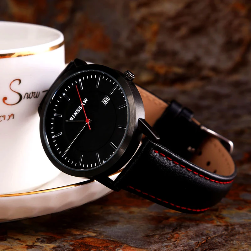 BINSSAW Новые мужские модные кварцевые роскошные брендовые наручные часы