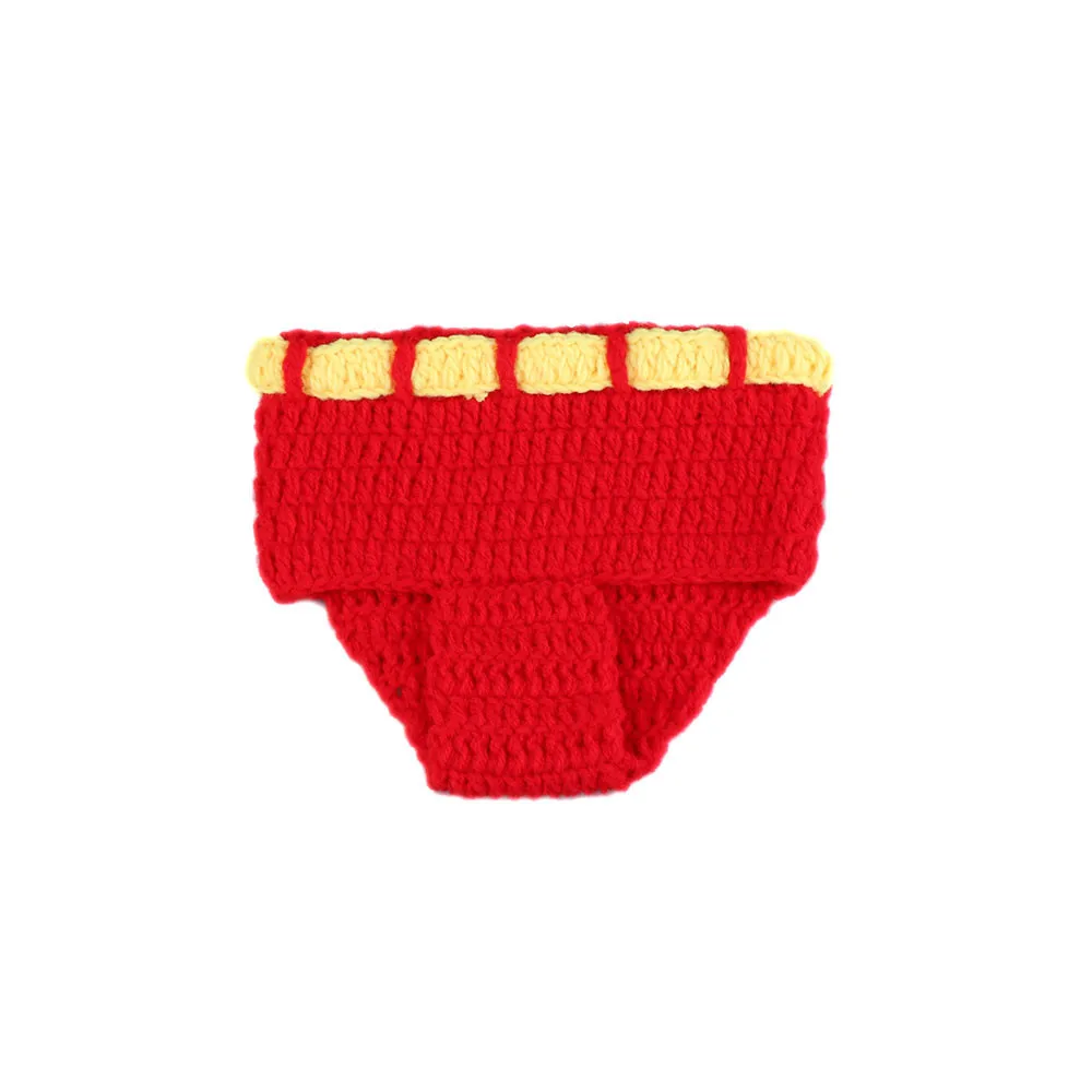 Newborn Superman Costume for Photo Shoot Knitted Baby Hat and Diaper Set Photography Props Infant Shower Gift | Детская одежда и