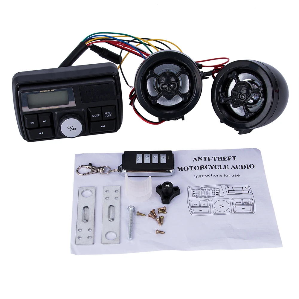 Мотоциклетный динамик s Handlebar аудио система FM радио мотоцикл FM аудио MP3 динамик аудио система сигнализация Мотоцикл Противоугонная