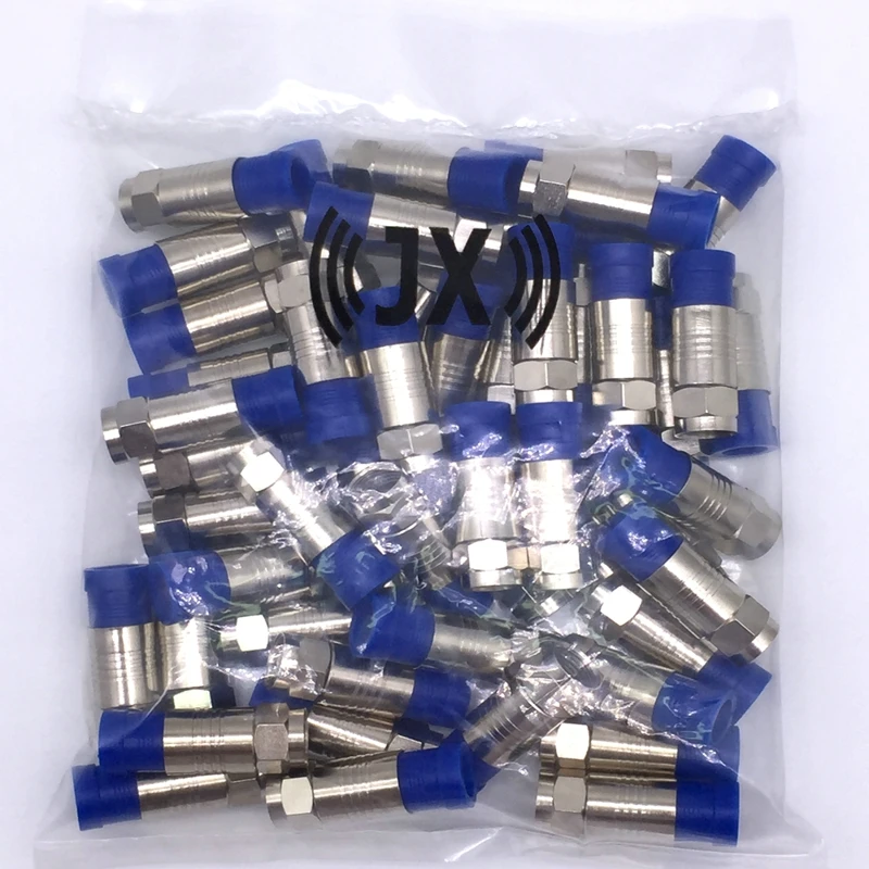 Коннектор JX 50 шт. F Штекерный разъем для RG6 75 5 коаксиальный Компрессионный фитинг