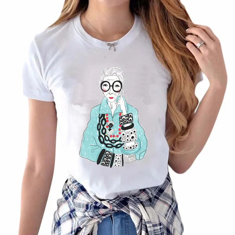 Harajuku Modis Vogue Tumblr Summer Women Print Cartoon Kawaii Tshirt Streetwear Plus Size Haut Femme Funny Top Mujer White Tees | Женская