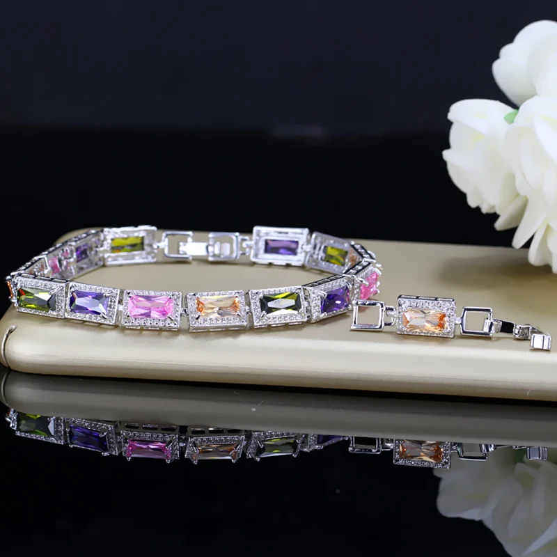 Женский браслет с кристаллами серебристого цвета 6 цветов|bracelets for|bracelets for womenfor