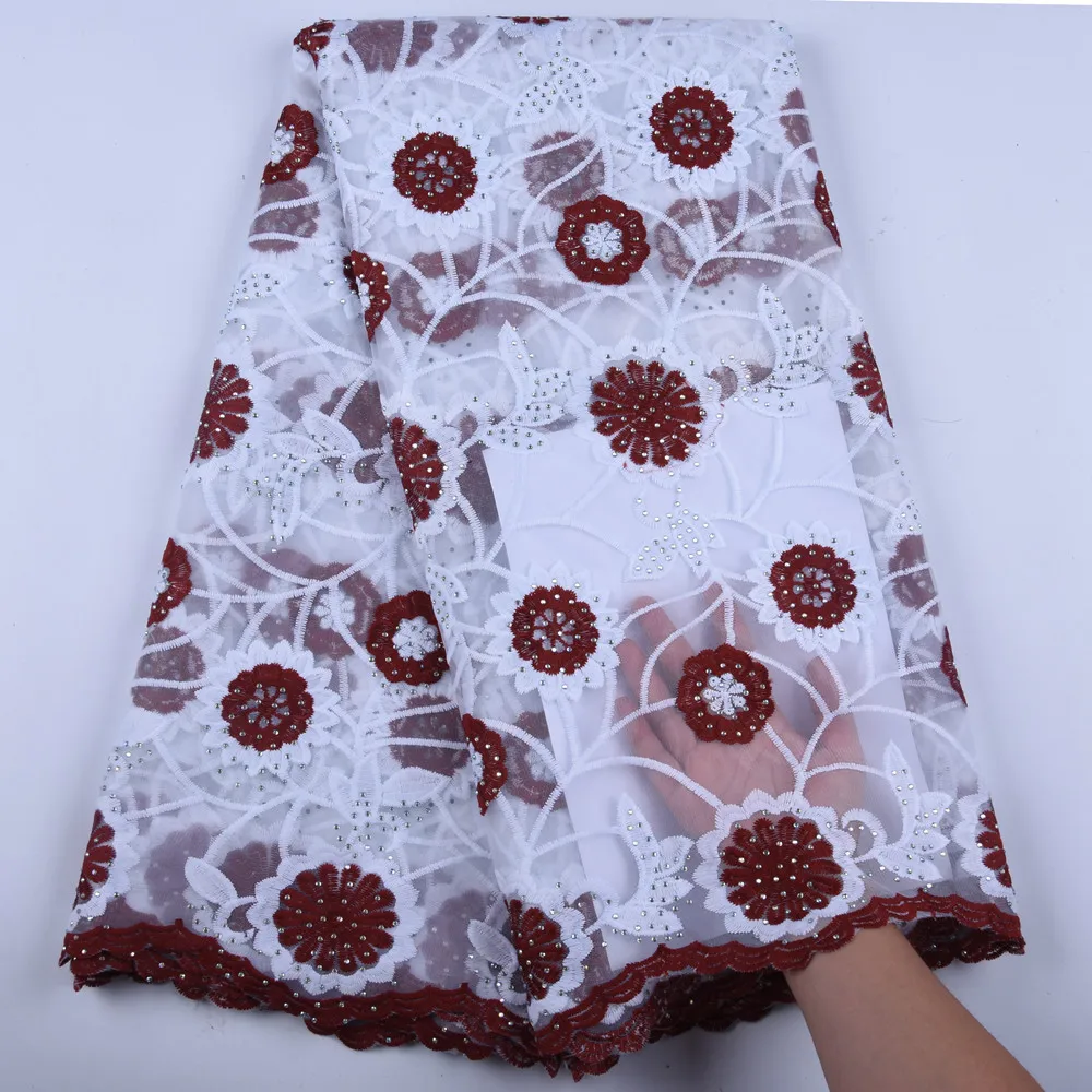 

New Arrival French Soft Milk Silk Lace Fabric High Quality Silk Milk African Dry Lace Fabric With Stones For Nigerian DressF1593