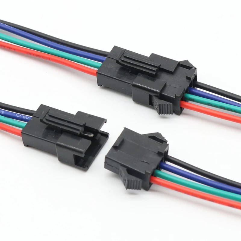 Оптовые поставки 10 пар 4 контактный разъем JST гнездовой кабель для SMD 5050/3528 RGB