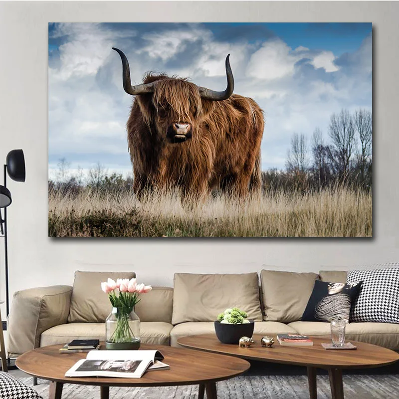 GOODECOR скандинавский декор Highland корова крупный рогатого скота настенный