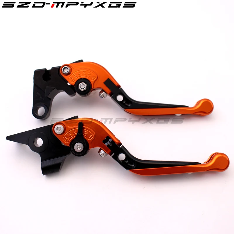 Оранжевый Новая рукоятка тормоза ЧПУ для SUZUKI GSX-S750 GSX S750 GSX-S 750 GSXS750 2011- складные телескопические Тормозные ручки сцепления 16 цветов - Цвет: Оранжевый