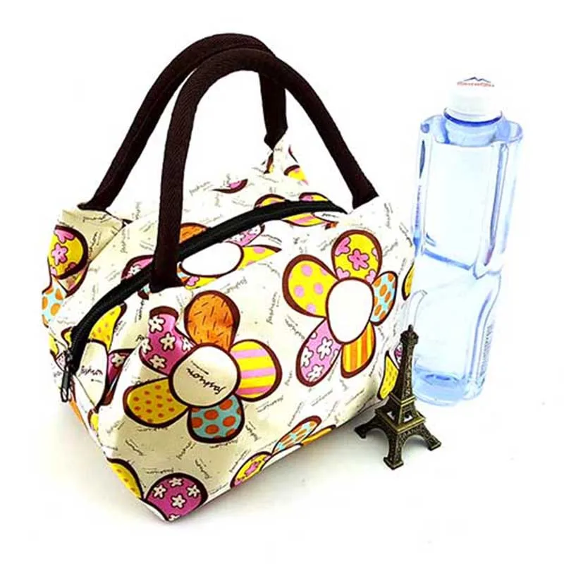 Новый Мультфильм Леди Женщин Сумки обед окно мешок Характер Цветок печать