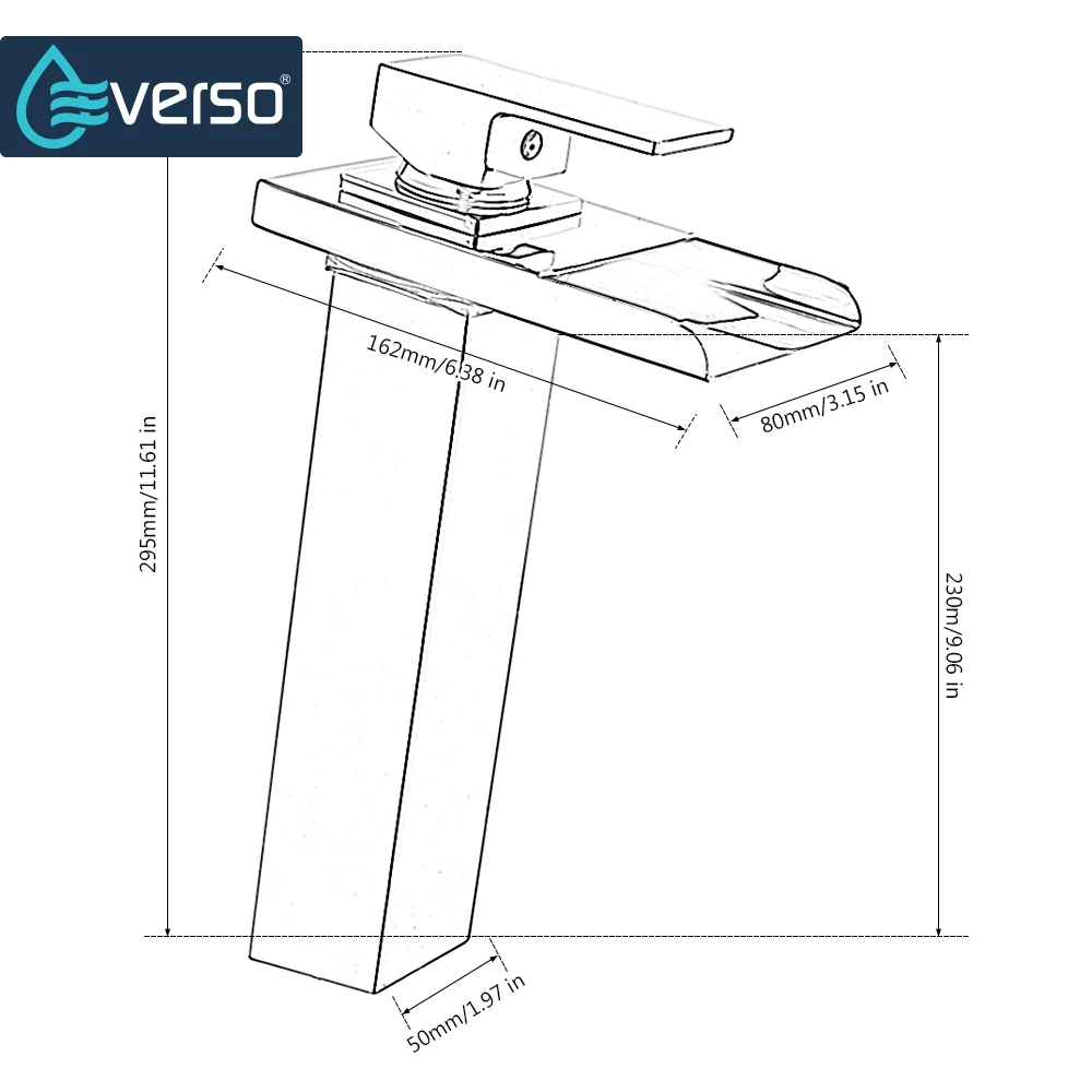 

Led Faucet Bathroom Brass Basin Faucet Waterfall Mixer Tap Deck Mounted Basin Sink Mixer Tap Bathroom LED Waterfall Faucet