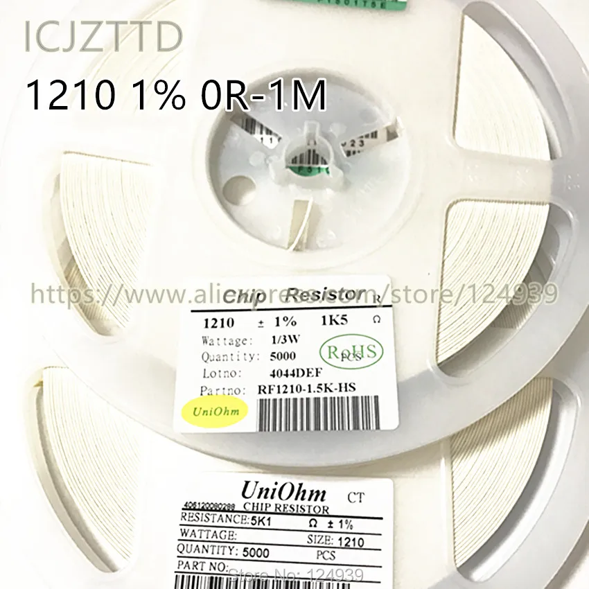 100 шт. SMD 1210 1% F 3225 3 2*2 5 1/3W 8 2 K 8K2 9 1 9K1 10K 11K 12K 13K 15K 16K 18K 20K 22K 24K 27K 30K 33K 36K 39K 43K 47K