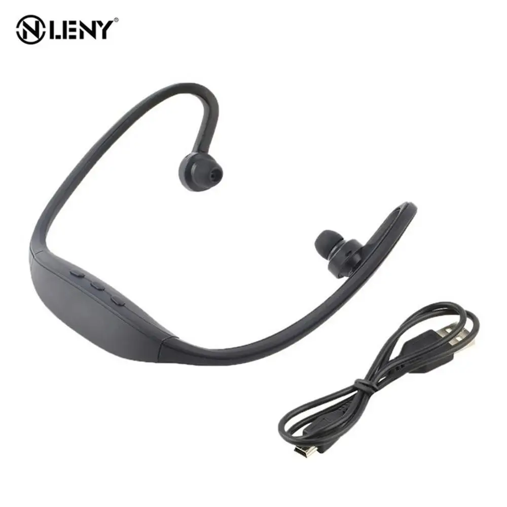 Портативный спортивный беспроводной Bluetooth 3,0 Handfree стерео музыка гарнитура наушники для мобильного телефона с микрофоном - Цвет: Black