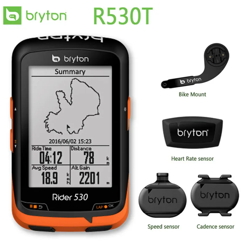 Велосипедный компьютер Bryton Rider 530 с GPS и удлинителем ANT + двойной датчик частоты