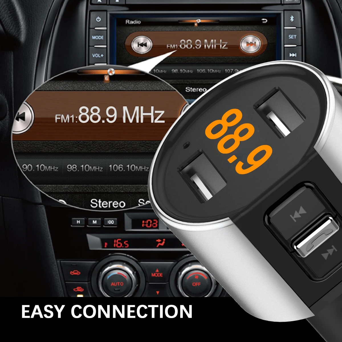 C26S двойной usb порт + 3.4A автомобильное зарядное устройство Bluetooth fm передатчик