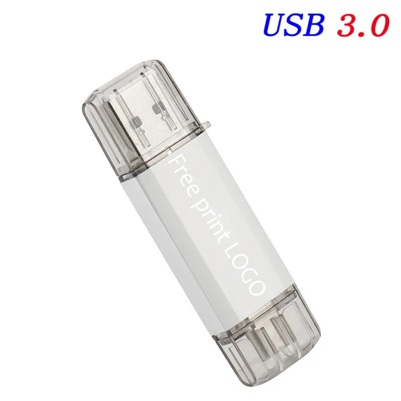 White JASTER Type-C 3.0 Hot sale USB Stick Type Pen Drive 128GB 64GB 32GB 16GB USB Flash Drive High Speed Pen drive for Type-C Device - Цвет: White