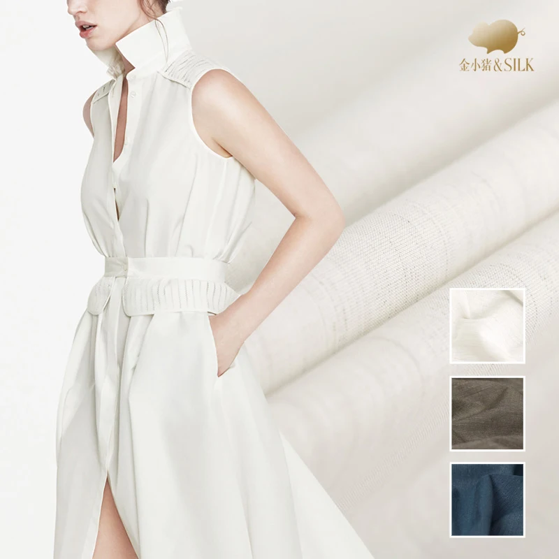 

Solid color anti - wrinkle linen fabric high - end process soft linen cloth breathable dress natural linen fabric linen cloth