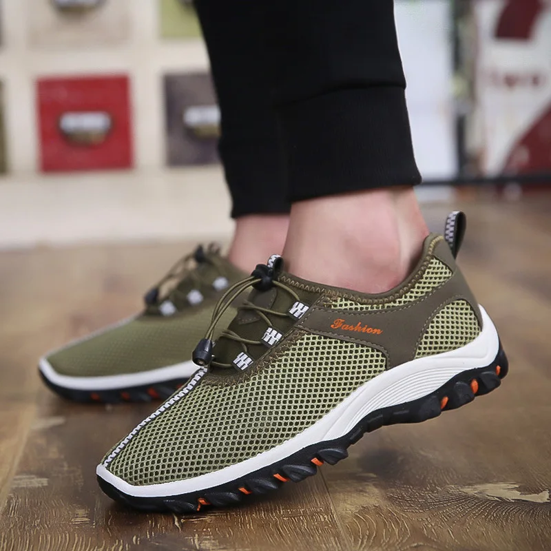 New Breathable Mesh casual shoes men fashion summer sneakers comfortable soft Basic Lace up flats 2018 DET669 | Обувь
