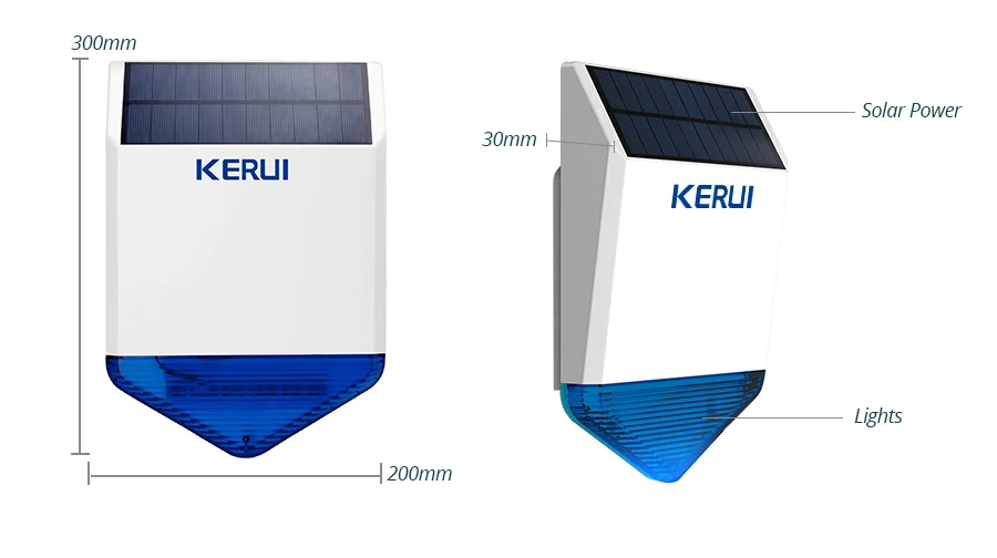 KERUI беспроводной открытый Солнечная Сирена панель KR-SJ1 для KERUI сигнализации системы безопасности с мигающим звуком отклика